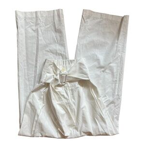 Loéil White Built In Buckle Wide Leg One Size Pants PP